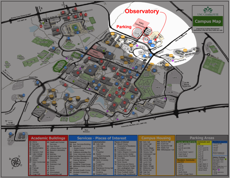 UNC Charlotte Observatory | UNCC_Campus_Map